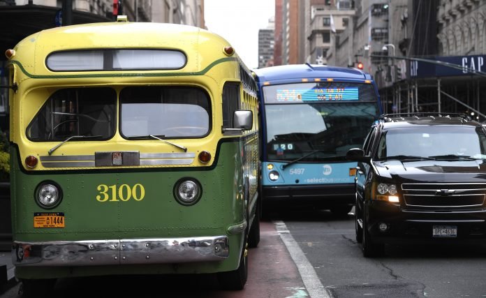 US-HOLIDAYS-VINTAGE-BUSES